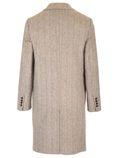 Ami Alexandre Mattiussi Ami Paris Herringbone Button-up Coat