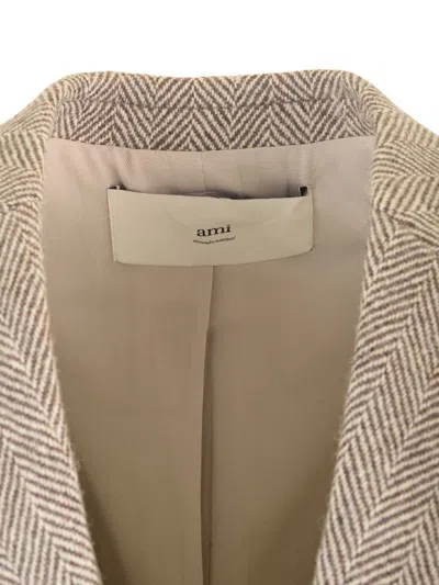 Ami Alexandre Mattiussi Ami Paris Herringbone Button-up Coat