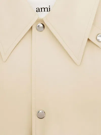 Ami Alexandre Mattiussi Ami Beige Cotton Mid-length Coat