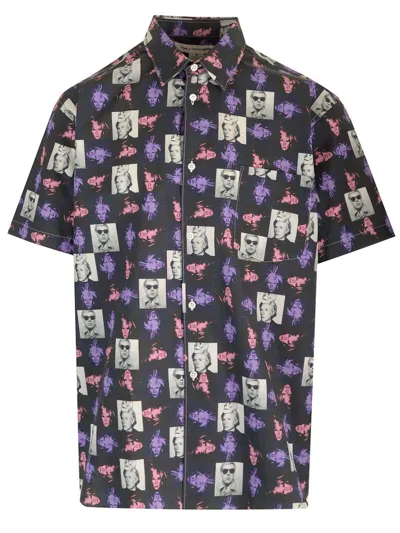 Comme Des Garçons Shirt Andy Warhol Printed Cotton Poplin Shirt
