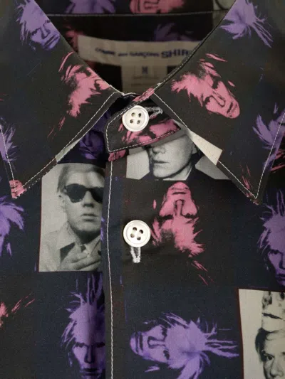 Comme Des Garçons Shirt Andy Warhol Printed Cotton Poplin Shirt