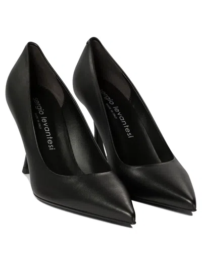 Sergio Levantesi Ella Pointed-toe Leather Pumps In Black