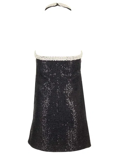 Self-portrait Boucle Pearly-trim Mini Dress
