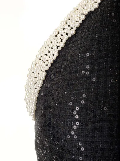 Self-portrait Boucle Pearly-trim Mini Dress