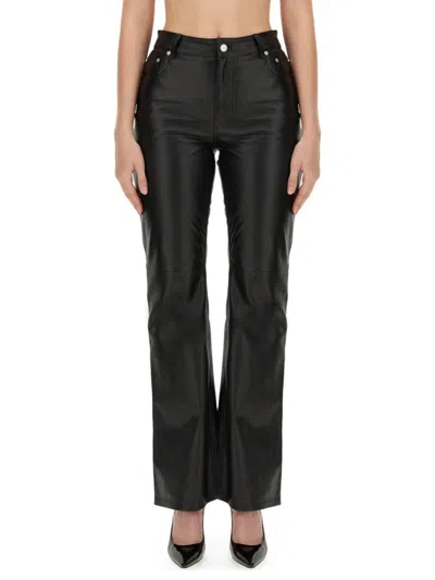 Moschino Black Flared Pants With High Waist And Detailing