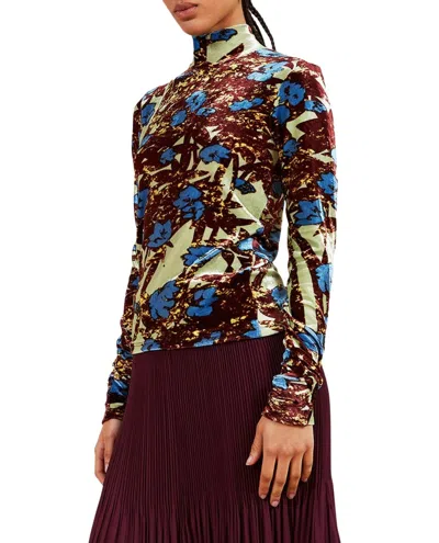 Colville Embossed-velvet Floral Top In Multi