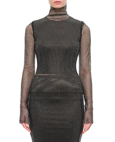 Sportmax Gerarda Crystal Mesh Top