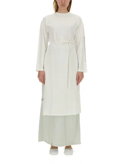 Mm6 Maison Margiela Numbers-motif Long T-shirt In White