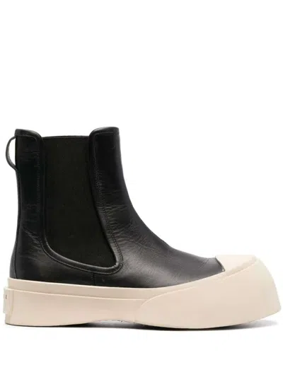 Marni Chelsea Boot Pablo In Black Leather In Black