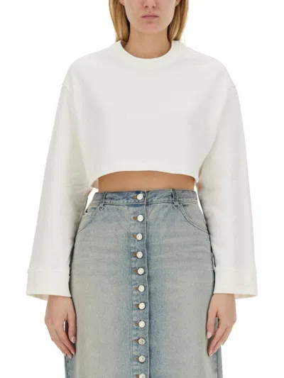 Courrèges Courreges Woman Sweatshirt Ivory Size L Cotton