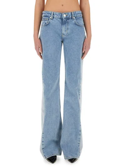 Moschino Two-tone Flared Denim Jeans