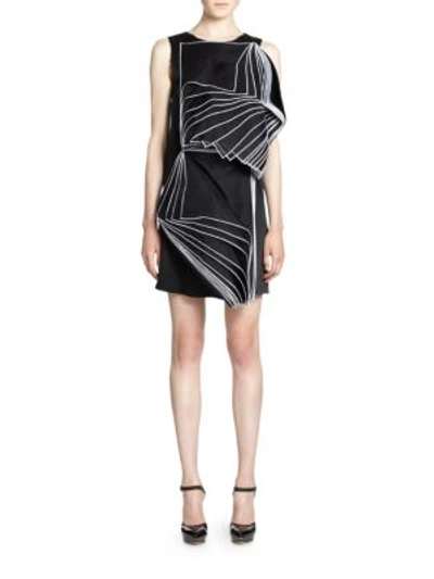 Shop Christopher Kane Double-square Layered Organza Dress In Black