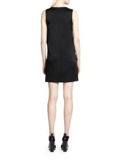 Shop Christopher Kane Double-square Layered Organza Dress In Black