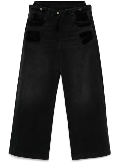 Attico High Waist Wide-leg Denim Jeans