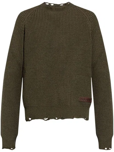 Dsquared2 Textured Knit Sweater With Cut-out Details And Relaxed Fit