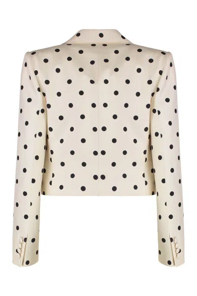 Valentino Bow-embellished Polka-dot Silk-shantung Jacket