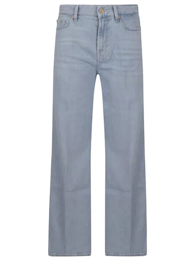 7 For All Mankind Vintage Light Blue Denim Cropped Jeans