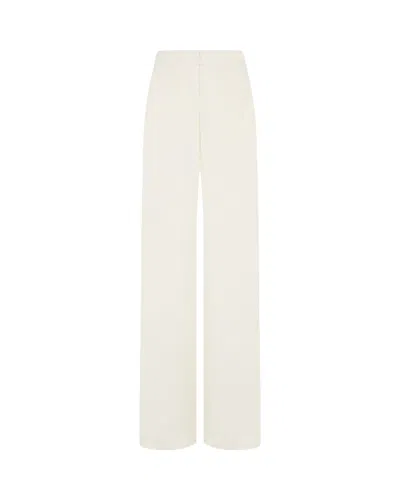 SERENA BUTE TAILORED TROUSER WITH GEORGETTE TRIM - CREAM 