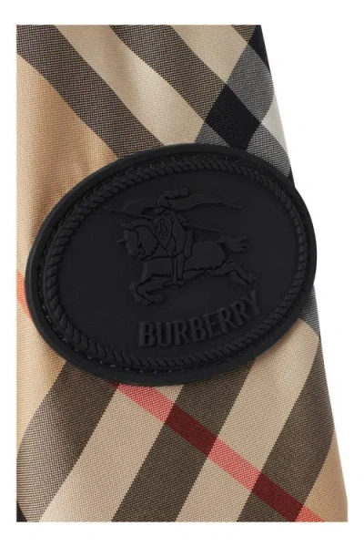 Burberry Check Ekd Embroidered Hooded Windbreaker Jacket