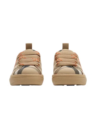 Burberry Check Cotton Sneakers In Multi