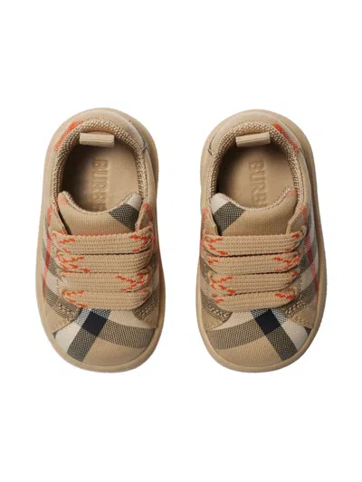 Burberry Check Cotton Sneakers In Multi
