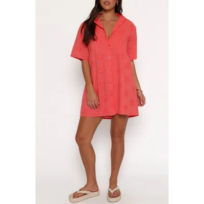 Petal And Pup Petal & Pup Norah Embroidered Cotton Mini Shirtdress In Multi