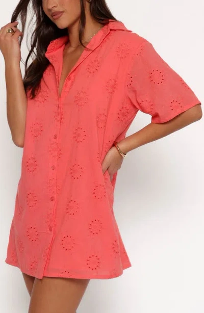 Petal And Pup Petal & Pup Norah Embroidered Cotton Mini Shirtdress In Multi