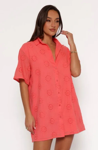 Petal And Pup Petal & Pup Norah Embroidered Cotton Mini Shirtdress In Multi