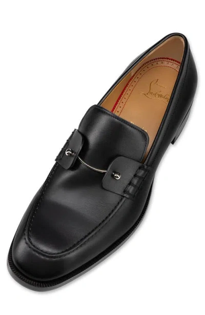Christian Louboutin Round Toe Loafers Featuring Buckle Detail In Black