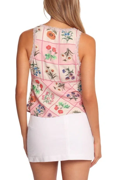 Petal And Pup Petal & Pup Kelso Floral Lace Trim Cotton Tank In Animal Print