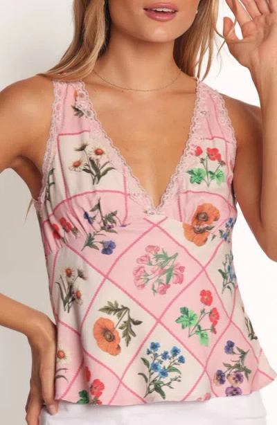 Petal And Pup Petal & Pup Kelso Floral Lace Trim Cotton Tank In Animal Print