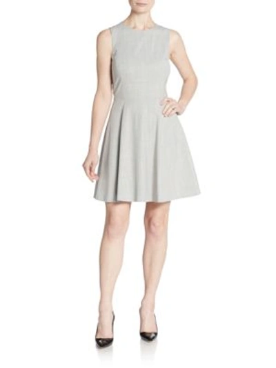 Shop Theory Tillora Mod Fit-and-flare Dress In Light Grey