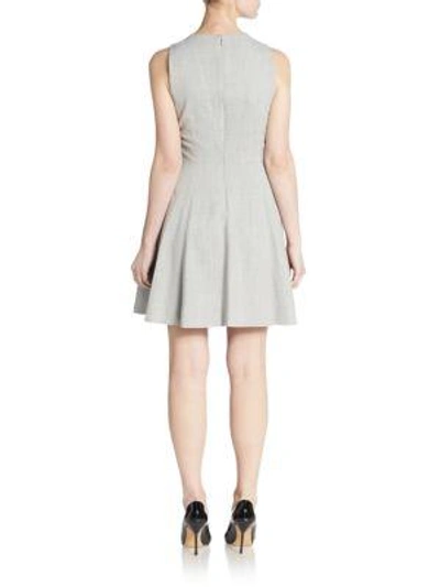 Shop Theory Tillora Mod Fit-and-flare Dress In Light Grey