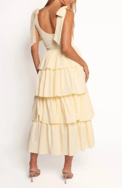 Petal And Pup Petal & Pup Raphael Tiered Cotton Maxi Sundress In Yellow