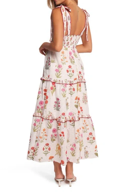 Petal And Pup Petal & Pup Aurelia Print Tie Strap Sleeveless Maxi Dress In White