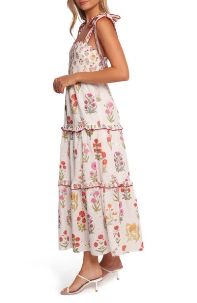 Petal And Pup Petal & Pup Aurelia Print Tie Strap Sleeveless Maxi Dress In White
