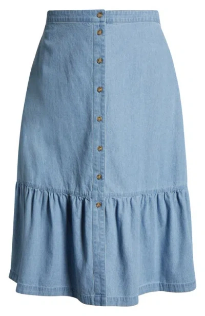 Jones New York Women's Tiered Button Up Skirt In Blue