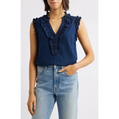 Wit & Wisdom Ruffle Accent Sleeveless Top
