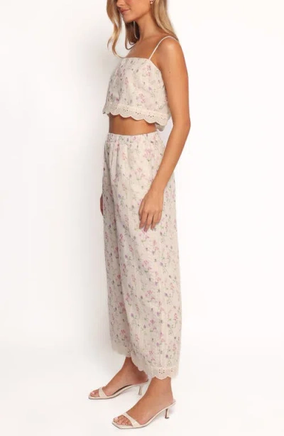 Petal And Pup Petal & Pup Alison Floral Crop Camisole & Pants Set In White