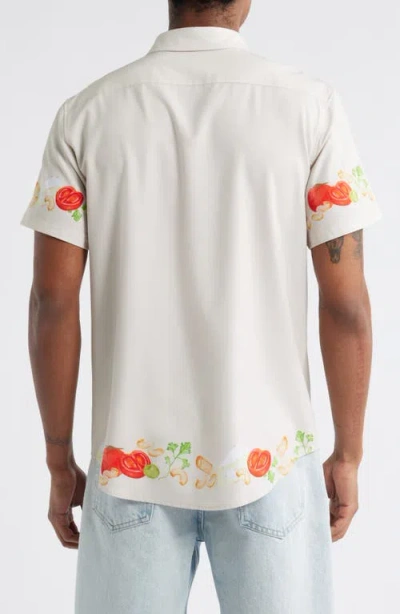 Mavrans Ciao Weekend Cucina Print Short Sleeve Performance Button-up Shirt