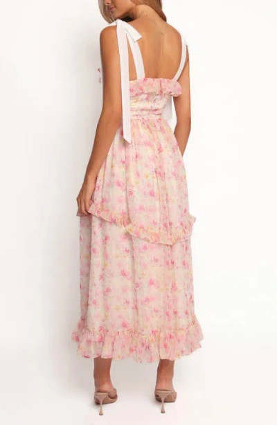 Petal And Pup Petal & Pup Zenith Ruffle Tie Strap Maxi Dress In Pink