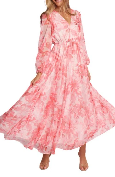 Petal And Pup Petal & Pup Anisa Long Sleeve Maxi Dress In Pink