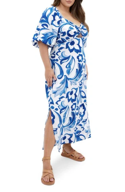 City Chic Nala Print Off The Shoulder Dress