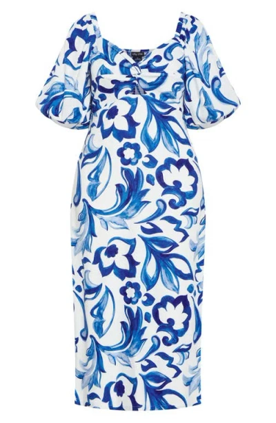 City Chic Nala Print Off The Shoulder Dress