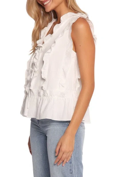 Petal And Pup Petal & Pup Athena Ruffle Tie Front Cotton Tank In White