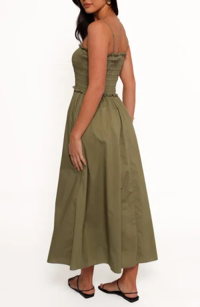 Petal And Pup Petal & Pup Nigella Ruffle Smocked Bodice Maxi Dress In Green