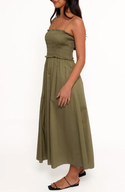 Petal And Pup Petal & Pup Nigella Ruffle Smocked Bodice Maxi Dress In Green