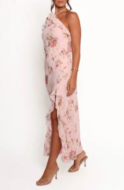 Petal And Pup Petal & Pup Patricia Ruffle Detail Halter Neck Maxi Dress In Pink