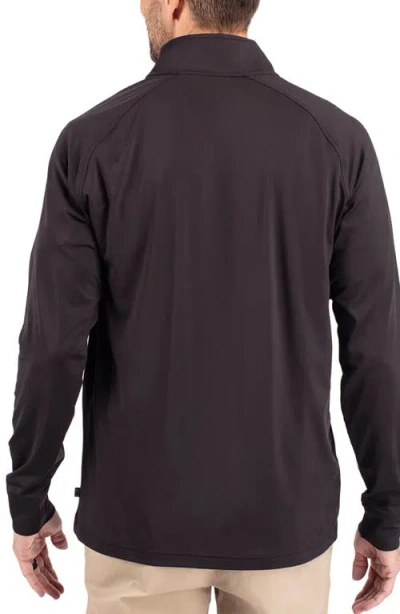 Cutter & Buck Adapt Eco Knit Stretch Recycled Mens Big And Tall Quarter Zip Pullover Jacket In Black