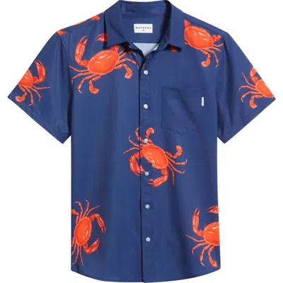 Mavrans Crab Weekend Short Sleeve Performance Button-up Shirt